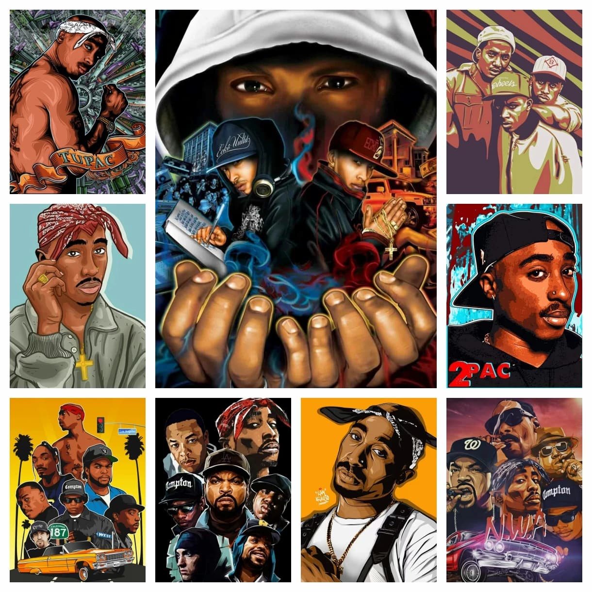 Kit Ricamo Diamond Painting Full Drill con Tema Musica Hip Hop West Coast e Rapper Snoop-Dogg, Quadro Mosaico per Decorazione Casa