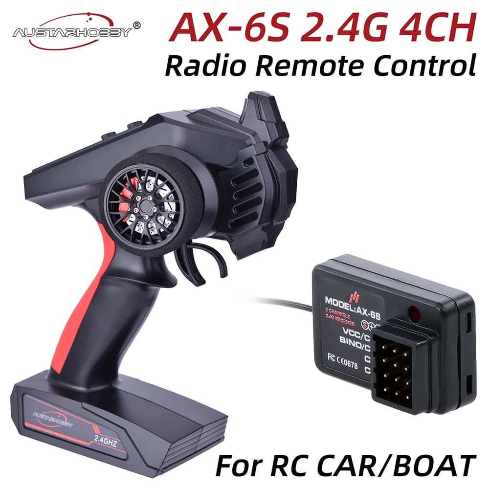 Radiocomando AUSTAR con Ricevitore per Auto RC AX6S 2.4G 4CH