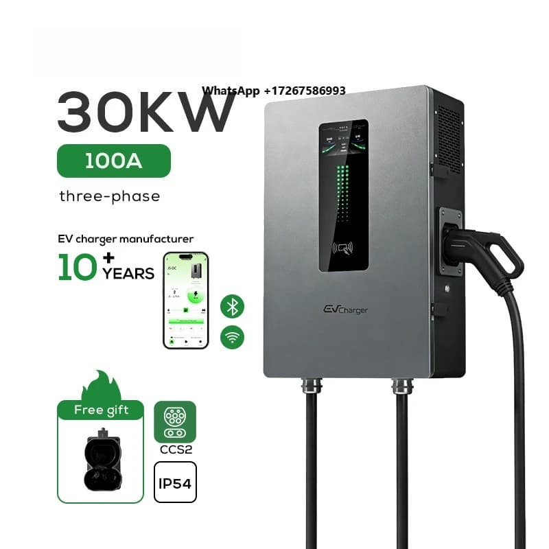 Caricabatterie EV DC Ovrod da 30kW CCS2 a Parete, Stazione di Ricarica Rapida per Auto Elettriche