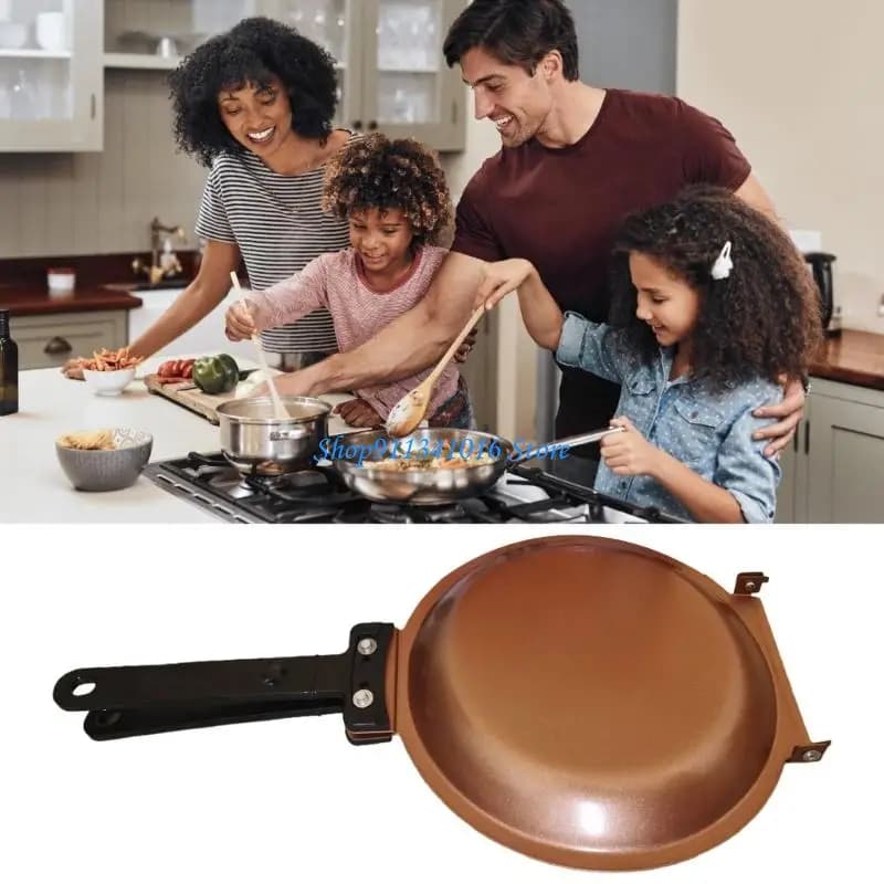 Spacious breakfast pan for efficient preparation of meals and bifacial pan easy to clean