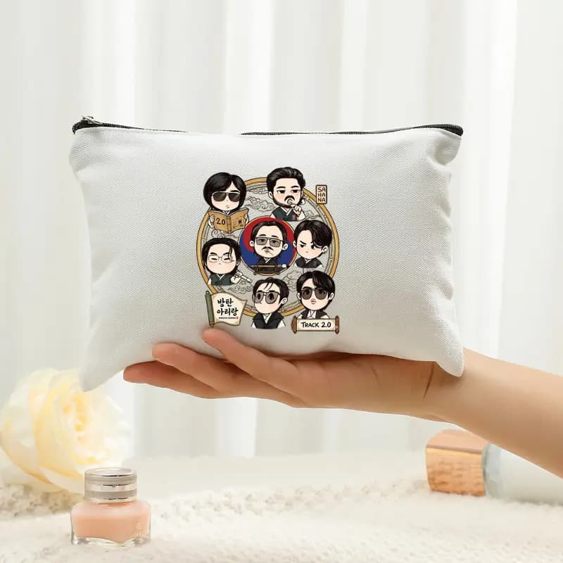 2026 Arirang World Tour 2.0 Cosmetic Bag with Zipper Makeup Bags Travel Women‘s and Men's Lightweight Storage Bags Kpop Fan Gift