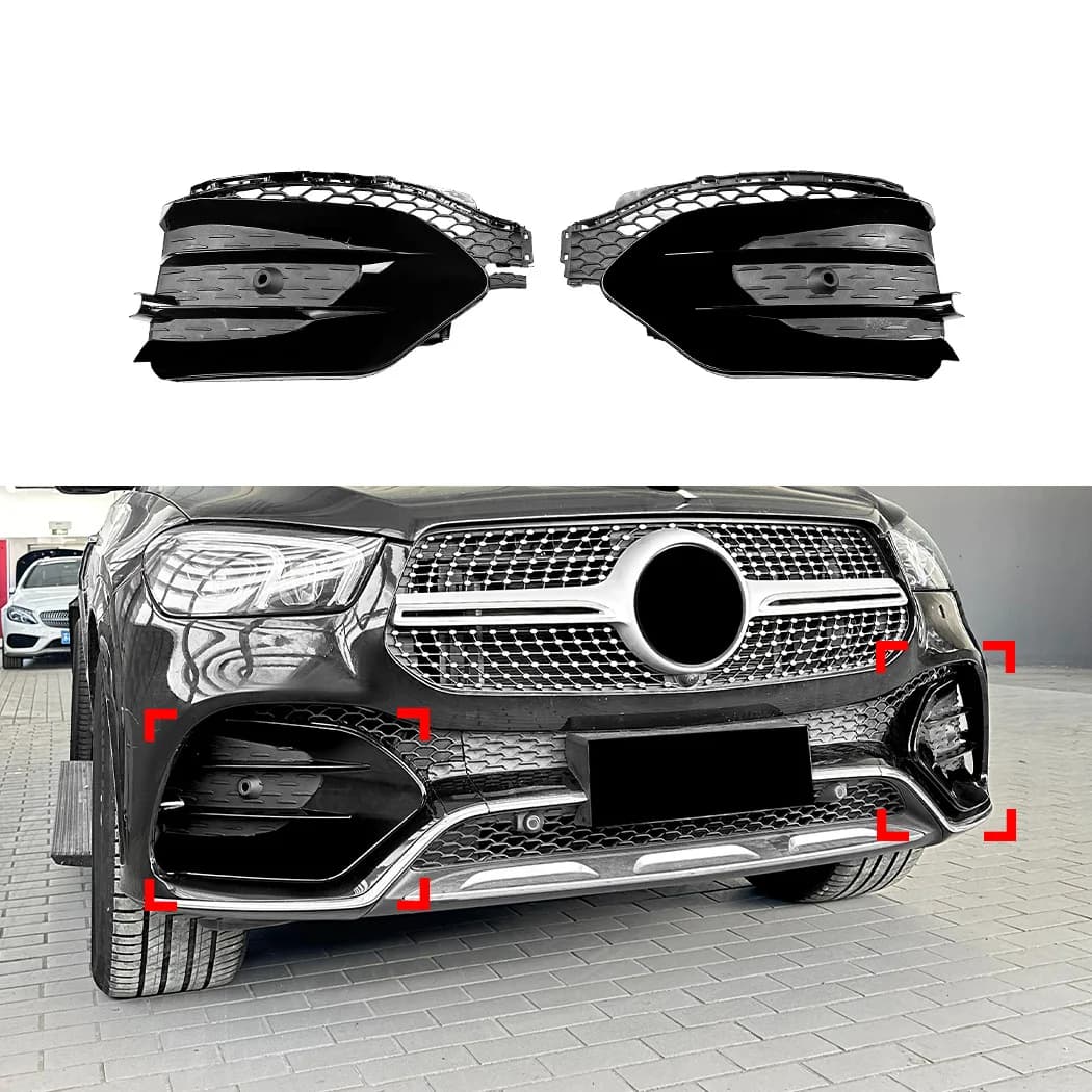 Per Mercedes Benz GLE Classe W167 GLE450 GLE53 2019-2023 Griglia Anteriore Presa d'Aria Splitter Diffusore Styling Esterno Nero Lucido ABS
