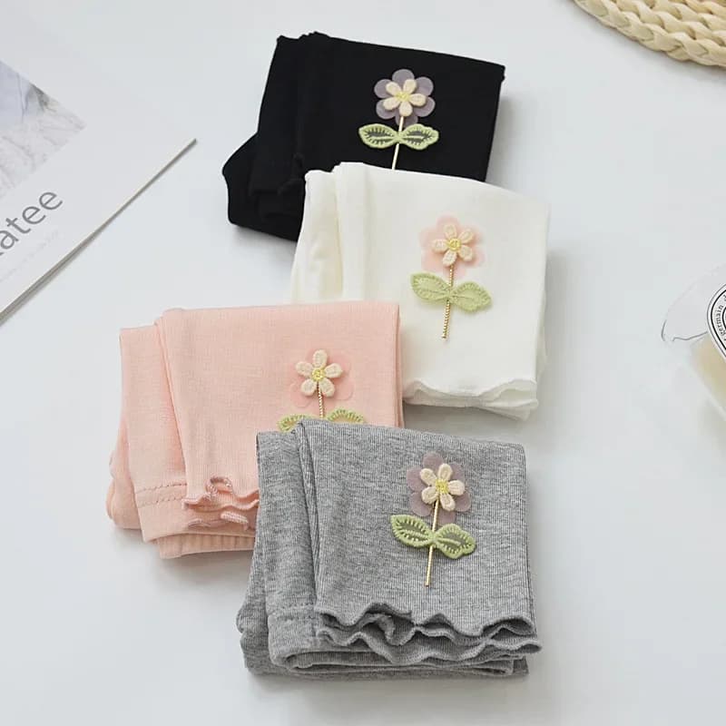 Leggings floreali per ragazze (2-7 anni) - Leggings morbidi ed elastici per bambini, pantaloni sottili e comodi da indossare tutti i giorni
