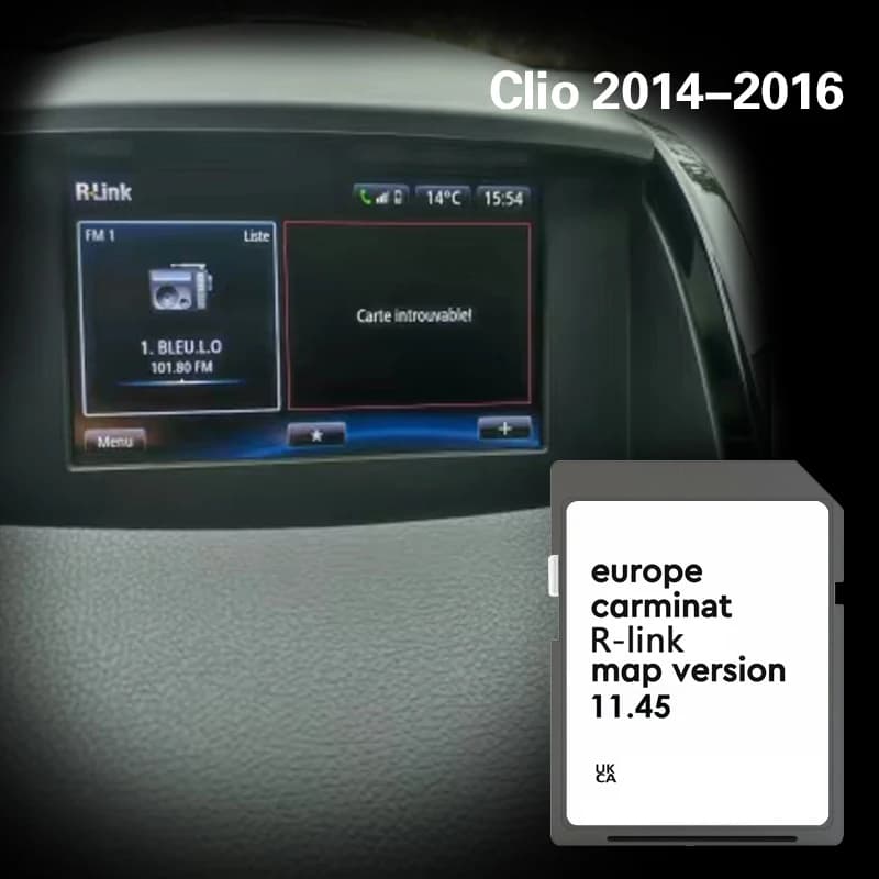 Per Renault Clio 2014-2016 Austria Belgio Italia Francia Scheda mappa SD di navigazione da 16 GB