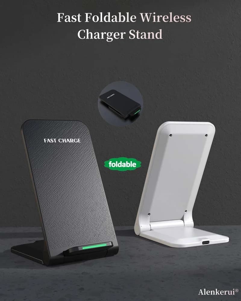 Supporto di ricarica wireless pieghevole per iPhone 14 13 12 11, stazione di ricarica rapida a induzione per Samsung Galaxy S23 S22 S21 S20