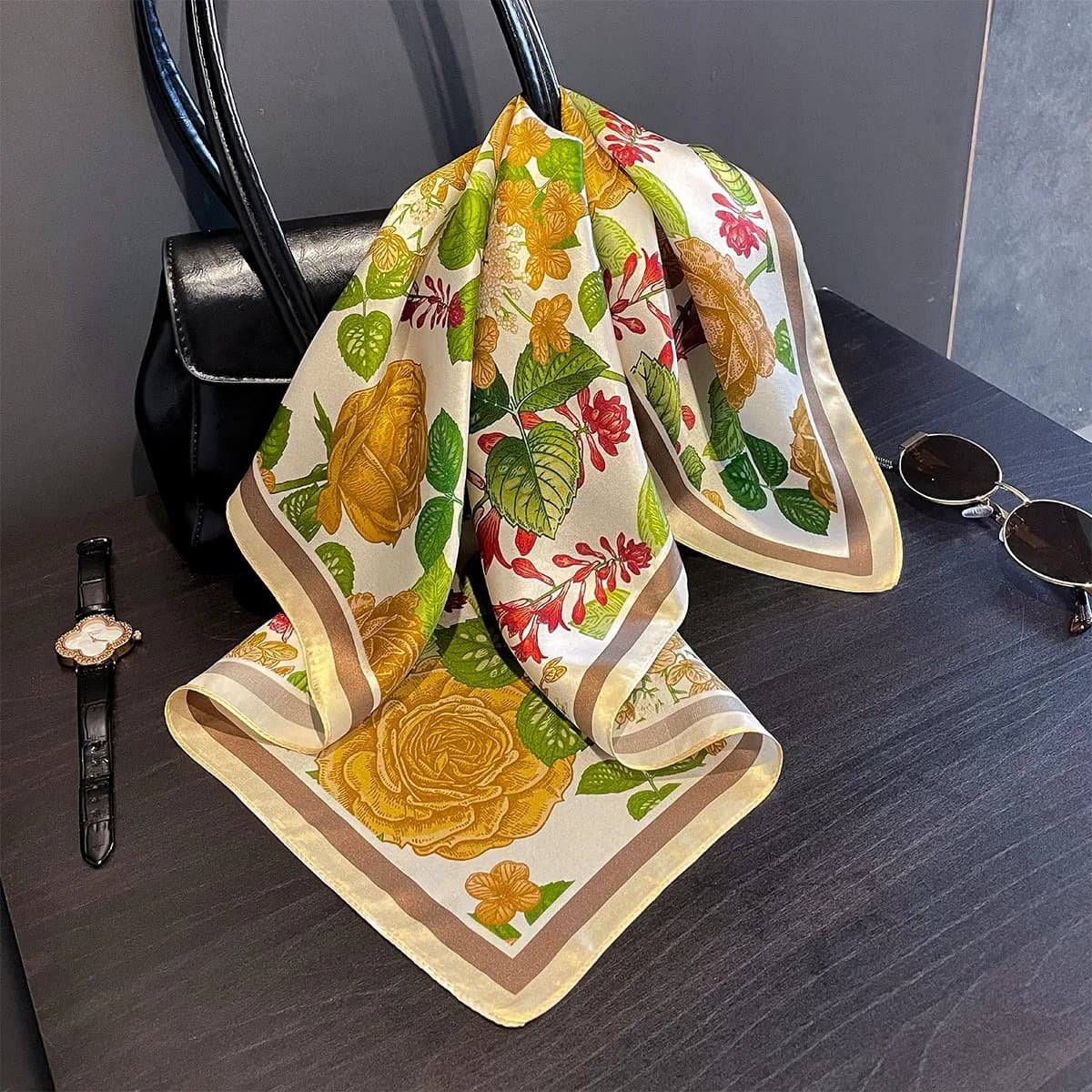 Nuove Sciarpe in Seta 100% Vera, Foulard Quadrato, Hijab, Fascia per Capelli, Sciarpe e Scialli da Donna, Pashmina Naturale, Bandana alla Moda