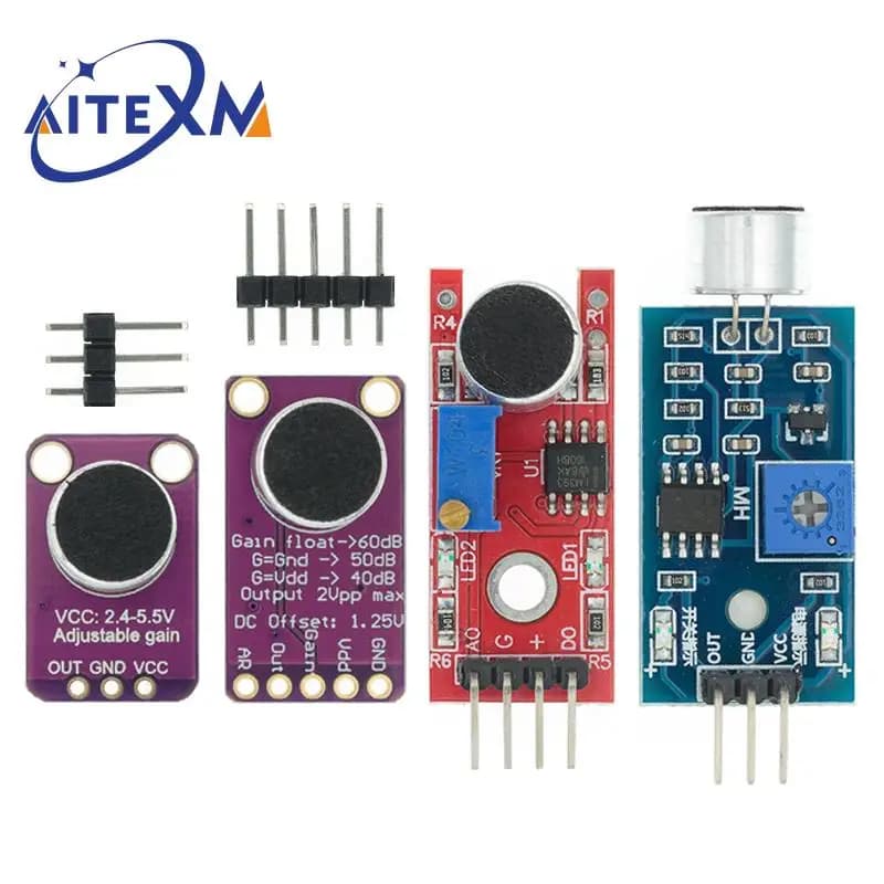 Modulo sensore audio Sensore di controllo del suono MAX4466 MAX9814 Rilevamento interruttore Fischio Interruttore Amplificatore microfono per Arduino