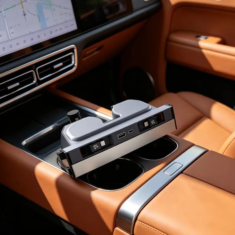 65W USB Hub for Tesla Model Y Juniper 3 Highland Retractable Center Console Charger Phone Charger Fast Charging Docking Station