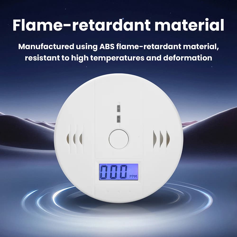 Rilevatore di monossido di carbonio LCD con allarme, sensore di fumo e avviso indipendente di avvelenamento da CO con sirena integrata da 85 dB