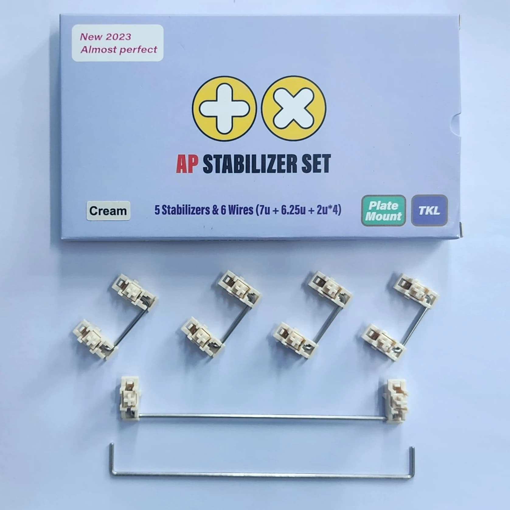 TX Stabilizers mounted on AP plate for TKL layout 7U 6.25U Stabilizers mounted on mechanical keyboard plate