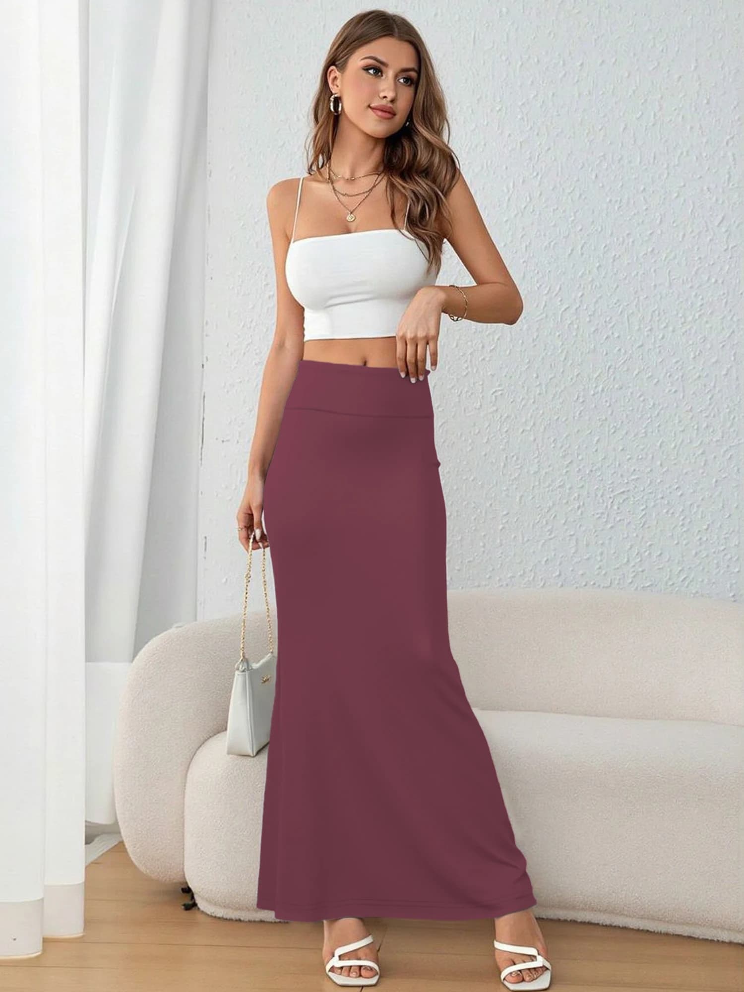 Loose Draped Long Skirt, Timeless Design, Soft Elegant Style, Outdoor Gathering & Daily Wear