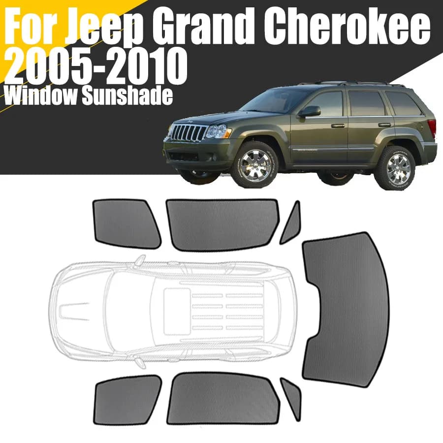 Parasole magnetico personalizzato per finestrino dell'auto per Jeep Grand Cherokee 2005 - 2010 Tenda in rete parabrezza anteriore 2006 2007 2008 2009