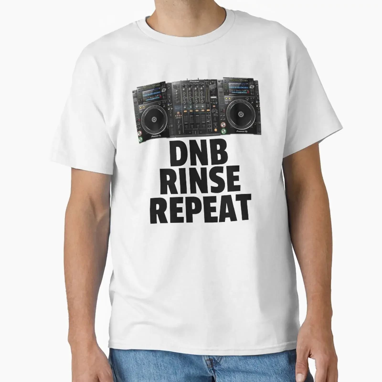 DNB Rinse Repeat black Classic T Shirt vintage Washed homme designer clothes Stylish Comfortable graphic fashion Soft Versatile