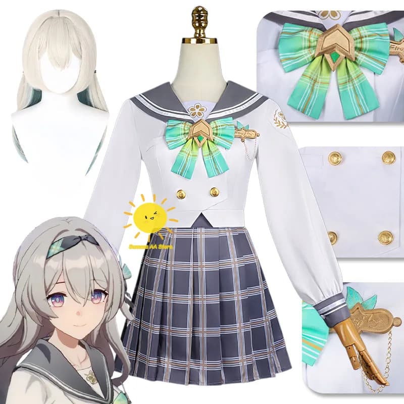 Honkai Game Cosplay Firefly Costumes: Star Rail, Top, Gonna, Papillon, Socks, Firefly Complete for Halloween and Carnival, for Adult Women