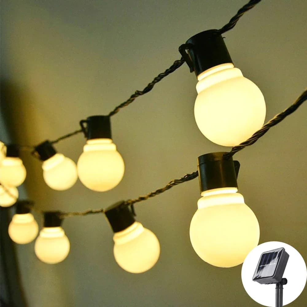 10-38 LED Globo Luci da fata solari Ghirlanda di Natale Strada Matrimonio Lampadine Lampade da esterno per feste Vacanze Giardino Patio