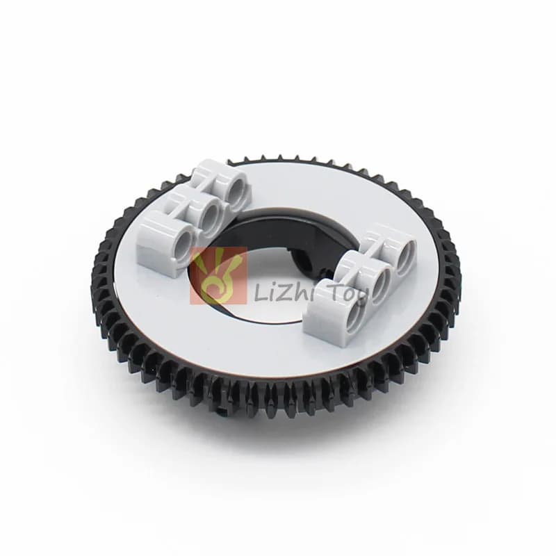 4 pezzi tecnologia mattoni giradischi 60 denti con parte superiore nera compatibile 18939 18938 giocattoli educativi blocchi di costruzione sfusi
