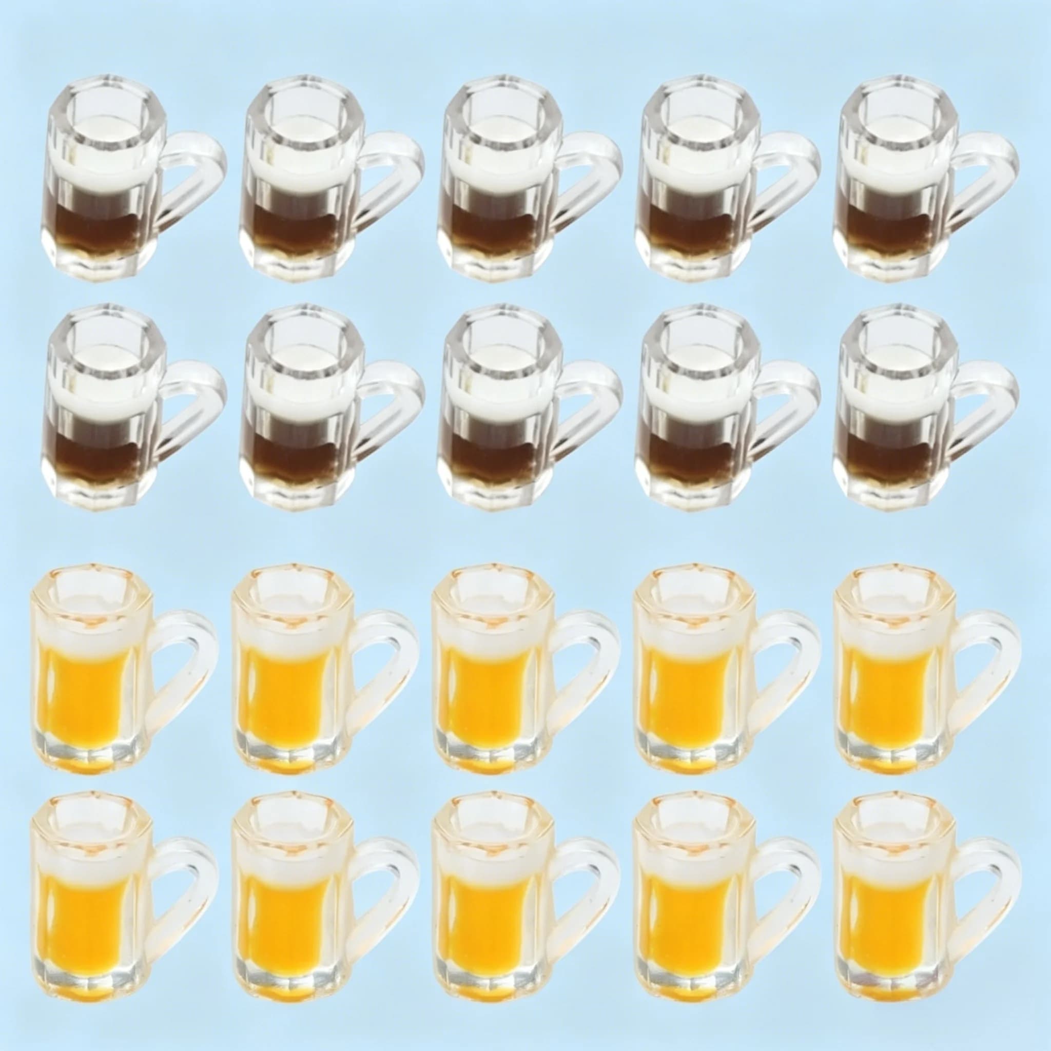 10 Pezzi di Mini Bicchieri da Birra Simulati, Tazze in Resina per Casa delle Bambole, Modelli in Miniatura, Accessori per Foto