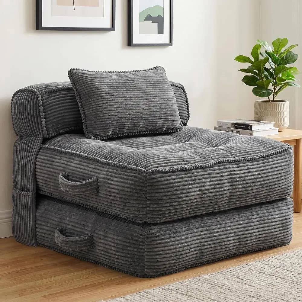 olding Soa Bed, Convertible Sleeper Chair with Pillow | oldable Mattrwith Back Support, Portable old Out Chair Bed Comy loor Cou
