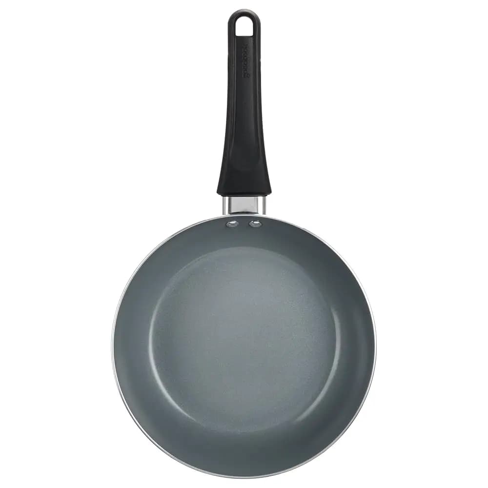 Padella Antiaderente in Ceramica per Uso Quotidiano, Struttura in Alluminio per un Riscaldamento Uniforme, Senza PTFE e PFOA, 8 Pollici, Nera