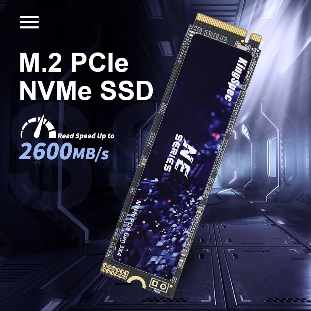 KingSpec SSD M.2 128GB PCIe, SSD 256GB, HDD 512GB NVMe PCIE 2280, Unità a Stato Solido per Laptop e Desktop, SSD Interno
