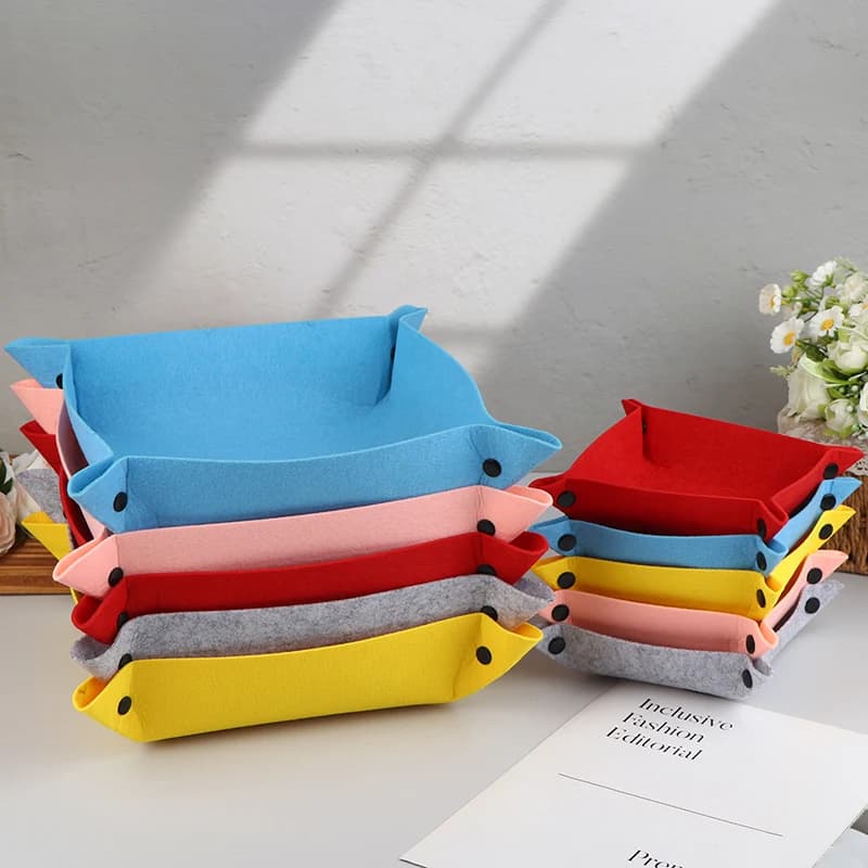 Pratico portaoggetti in feltro - Organizzatore da scrivania per attrezzi da ufficio, articoli per bambini, contenitore portaoggetti per tappetini per mouse