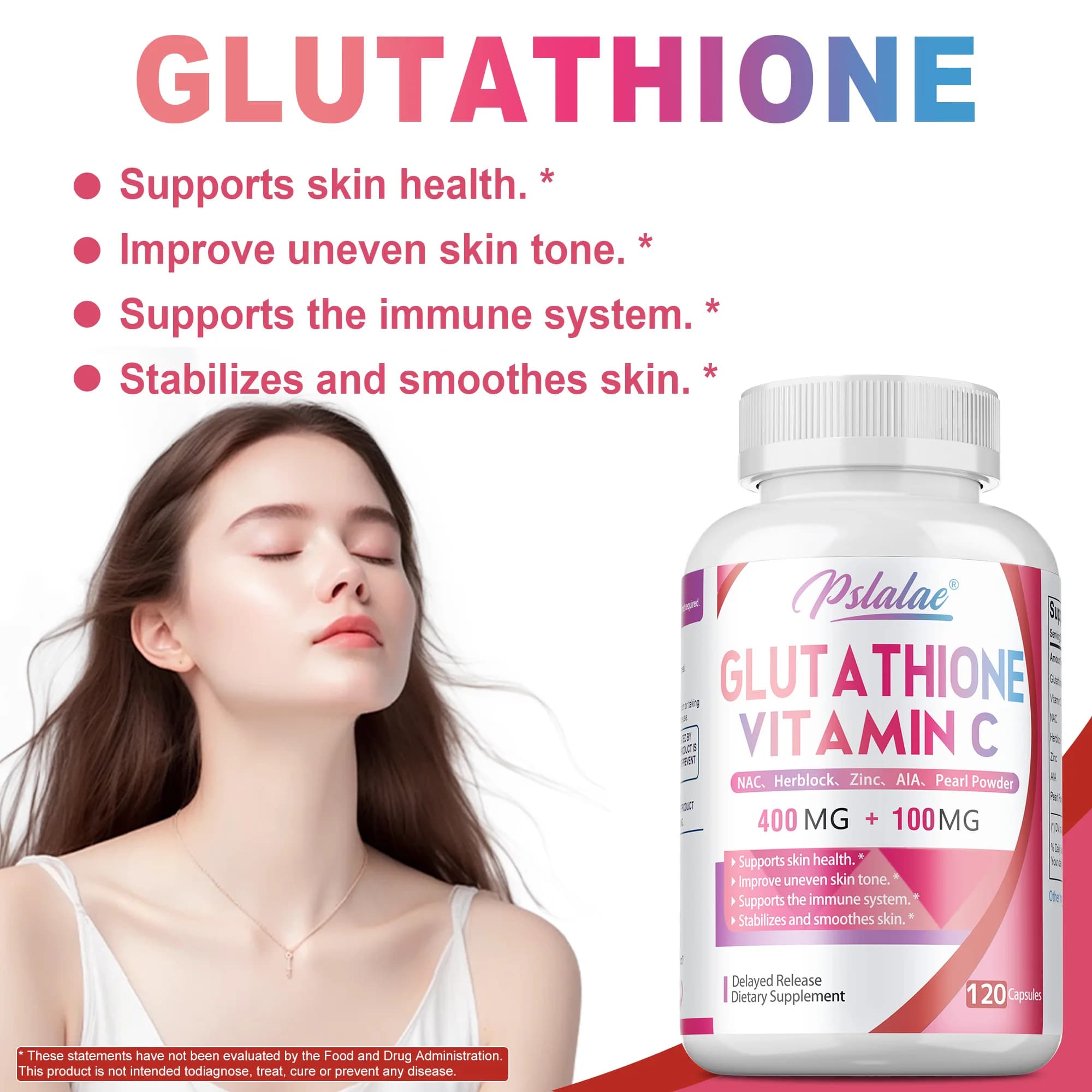 Integratore di Glutatione e Vitamina C - Favorisce la Produzione di Collagene, Antiossidante, Migliora il Tono della Pelle Opaca, Rende la Pelle Liscia e Tonica