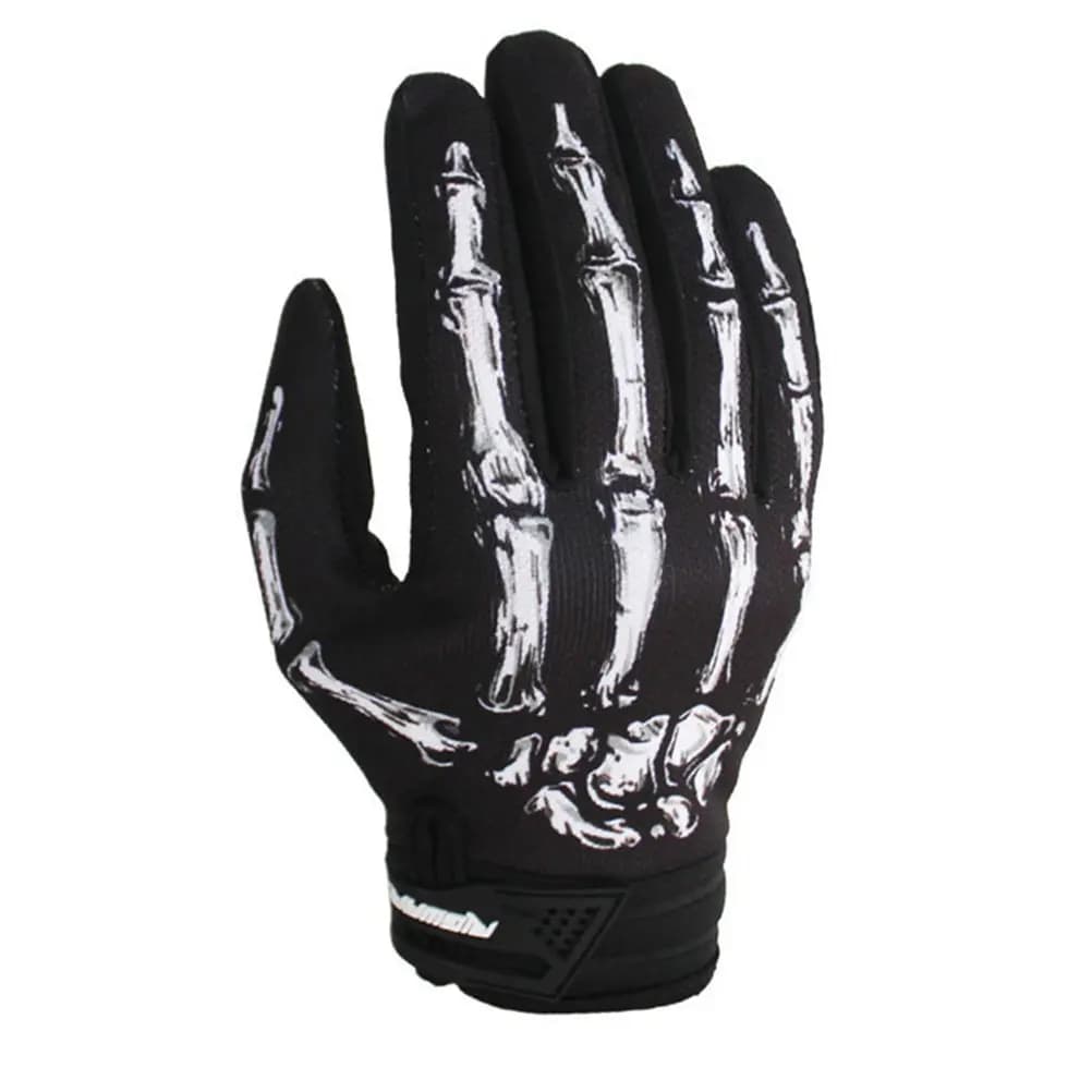 1 paio di guanti da ciclismo con design a teschio bianco per ciclismo, motociclismo, arrampicata, unisex, spaventosi, per adulti, guanti a forma di zampa di fantasma
