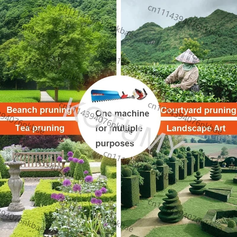 Single/Double‑Edged Hedge Trimmer Shears, Tea Tree Pruning Tea Picking Machine for Garden Green Shrub Landscape Pruning