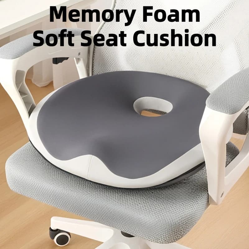 Cuscino del sedile in memory foam Supporto ergonomico per schienale e coccige con chiusura a cerniera, cuscino morbido per interni auto con cuscino per il sedere a rimbalzo lento