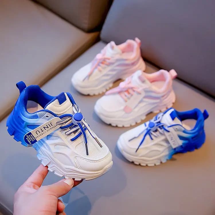 Girls Summer Breathable Shoes Sporty Dad Sneakers Children's Mesh Uppers Comfortable Footwear for Girls Age 3-12 PVC Outsole