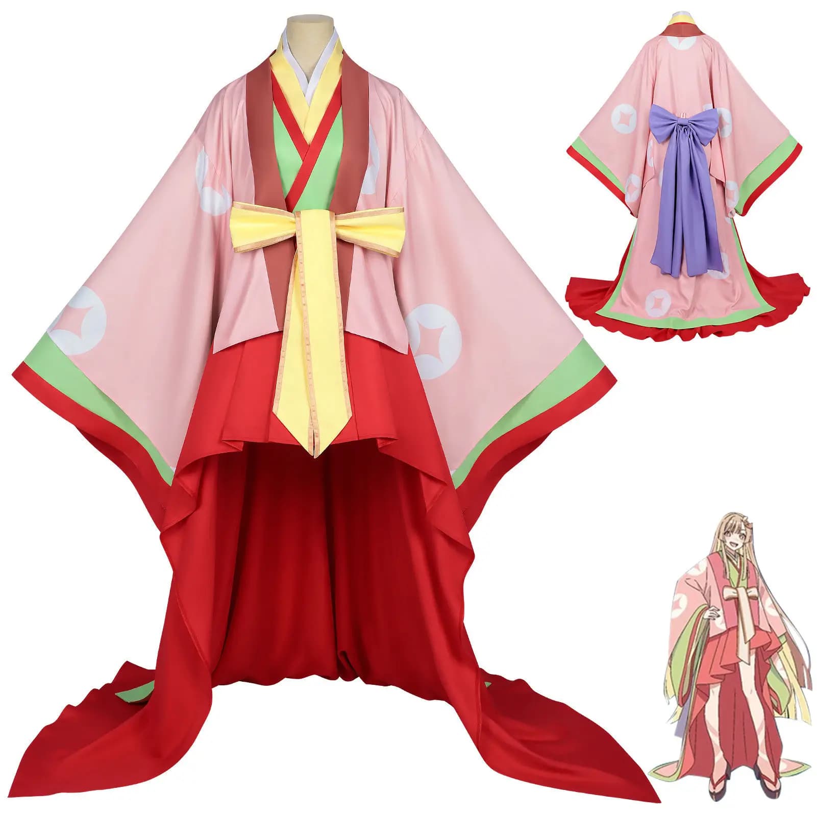 Costume Cosplay della Principessa Cosmica Kaguya, Abito Kimono Rosa di Kaguya-hime, Outfit Anime Cyberpunk per Donne