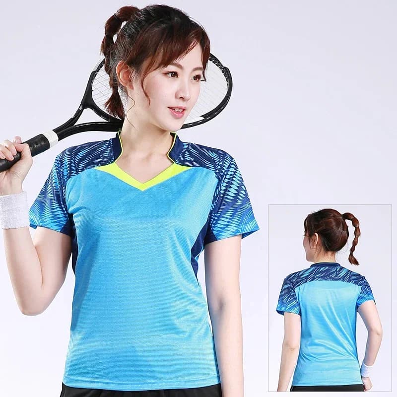 New short sleeve women's sports t-shirt, summer competition, fast drying workout, badminton