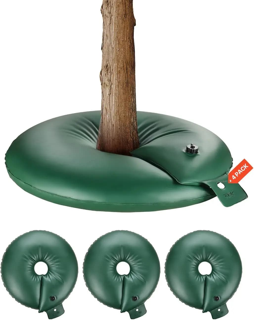 Sacchi per irrigazione alberi a rilascio lento, confezione da 4 sacchi/anello da 20 galloni, riutilizzabili e ricaricabili per irrigazione alberi