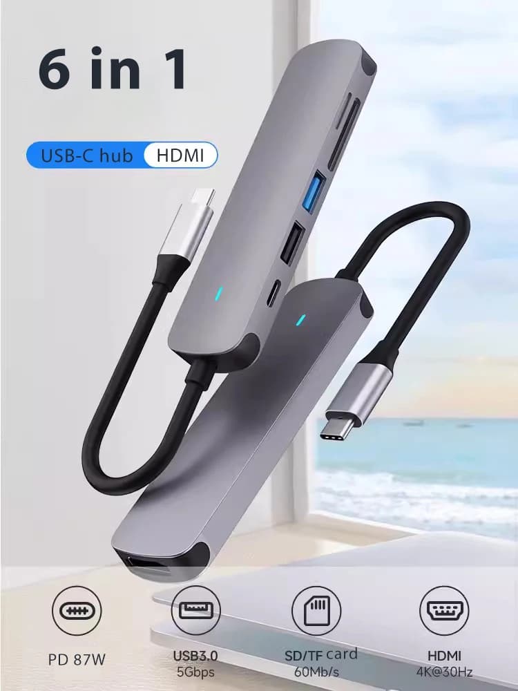 Hub USB 3.0 tipo C a adattatore HDMI 4K Thunderbolt 3 RJ45 Hub USB C Slot per lettore VGA TF SD per MacBook Pro M3 M2 Air 13 2022 2021