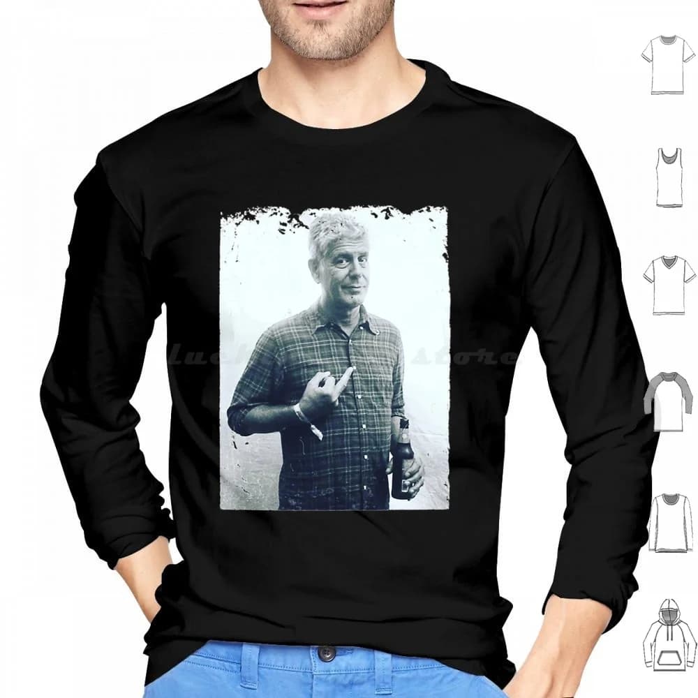 Anthony Bourdain Anthony Bourdain Pop Culture Felpa con cappuccio in cotone a maniche lunghe Anthony Bourdain Bourdain Anthony Chef Food