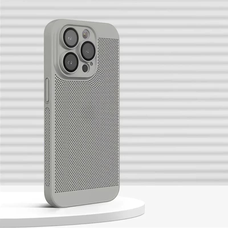 Custodia Ultra Sottile in PC Rigido a Nido d'Ape con Protezione Lente e Dissipazione del Calore per iPhone 17 16 Pro Max 15 14 Plus 13 12