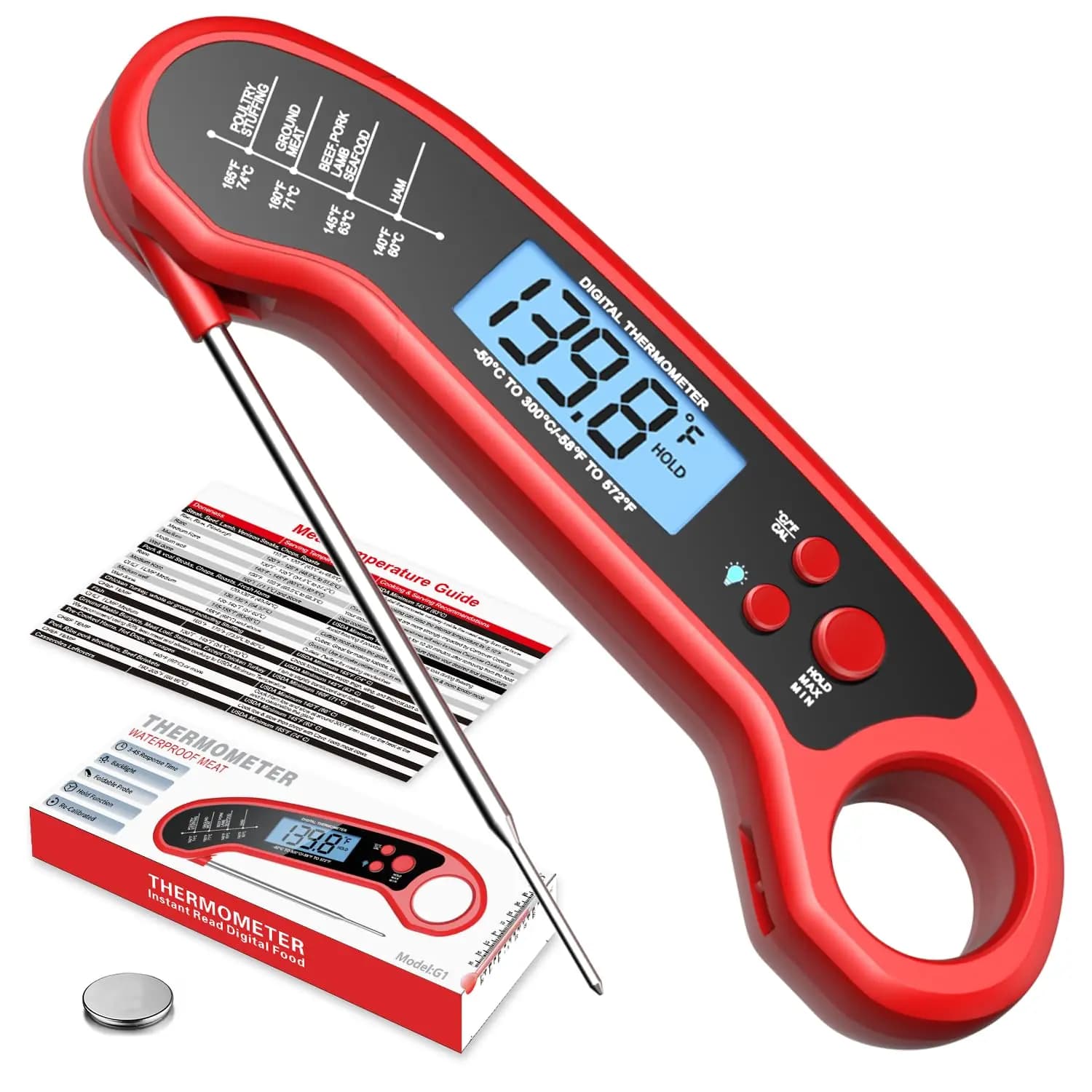Digital Thermometer for Reading Meat Grilled, Kitchen, BBQ, Turkey, Stable, Kitchen, Outdoor
