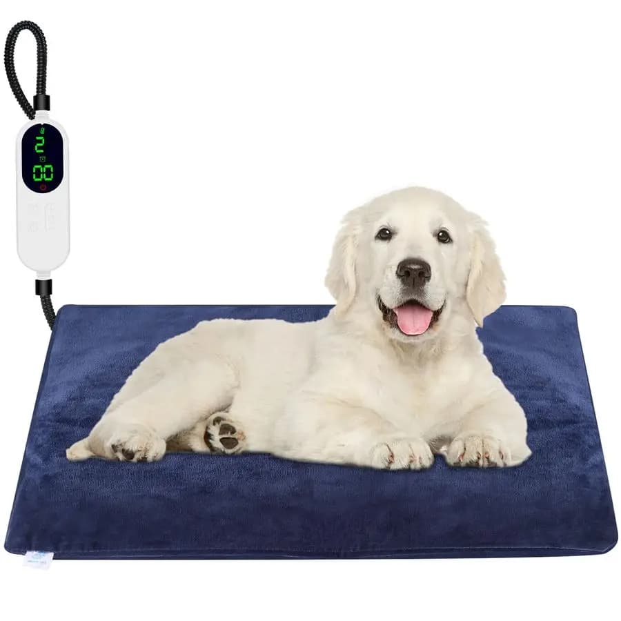 Tappetino Riscaldante per Cani, Cuscino Elettrico per Cani e Gatti da Interno con 9 Temperature Regolabili e Timer, Coperta Riscaldata per Cani