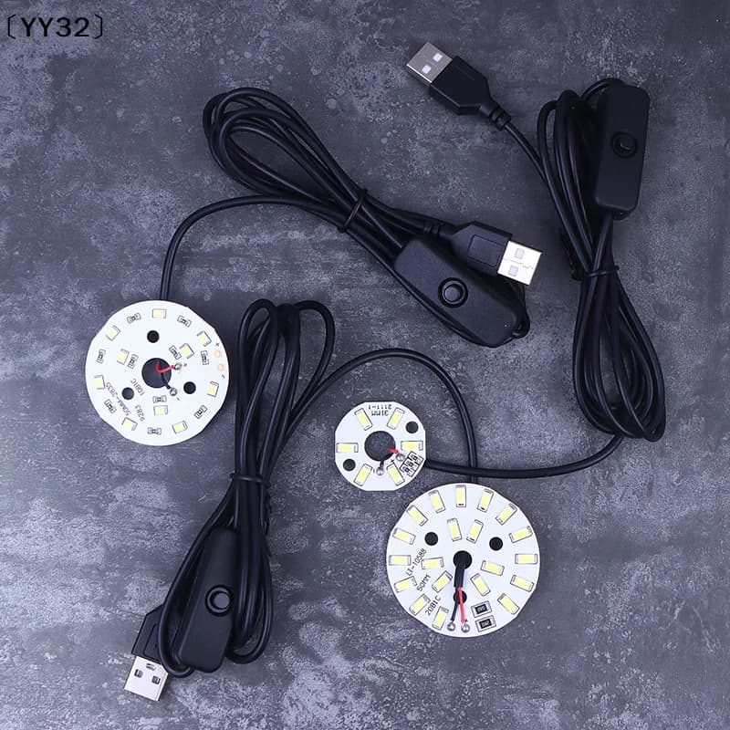 〔YY32〕Sorgente Luminosa LED USB DC5V con Chip LED SMD 5730/2835, Anello Luminoso con Cavo Nero da 1,5M e Interruttore, 3/5/10W Luce Bianca