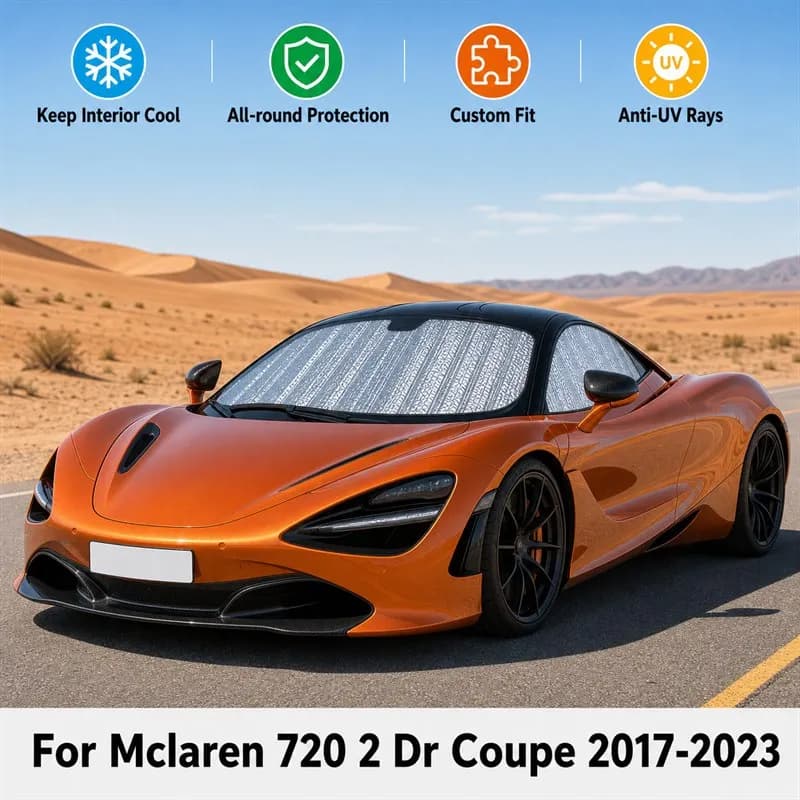 For Mclaren 720 2 Dr Coupe 2017-2023 Full Set Car Window Sunshades UV Block Privacy Heat Insulated Foldable Car Curtain
