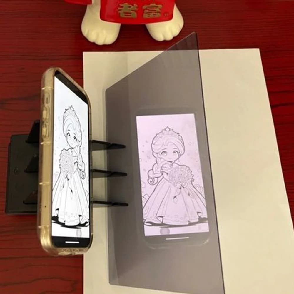 Tavola di Proiezione Ottica Portatile per Tracciamento, Tavolo da Disegno Mobile a Riflessione Speculare per Tablet, Strumento per Schizzi con Immagine Nitida