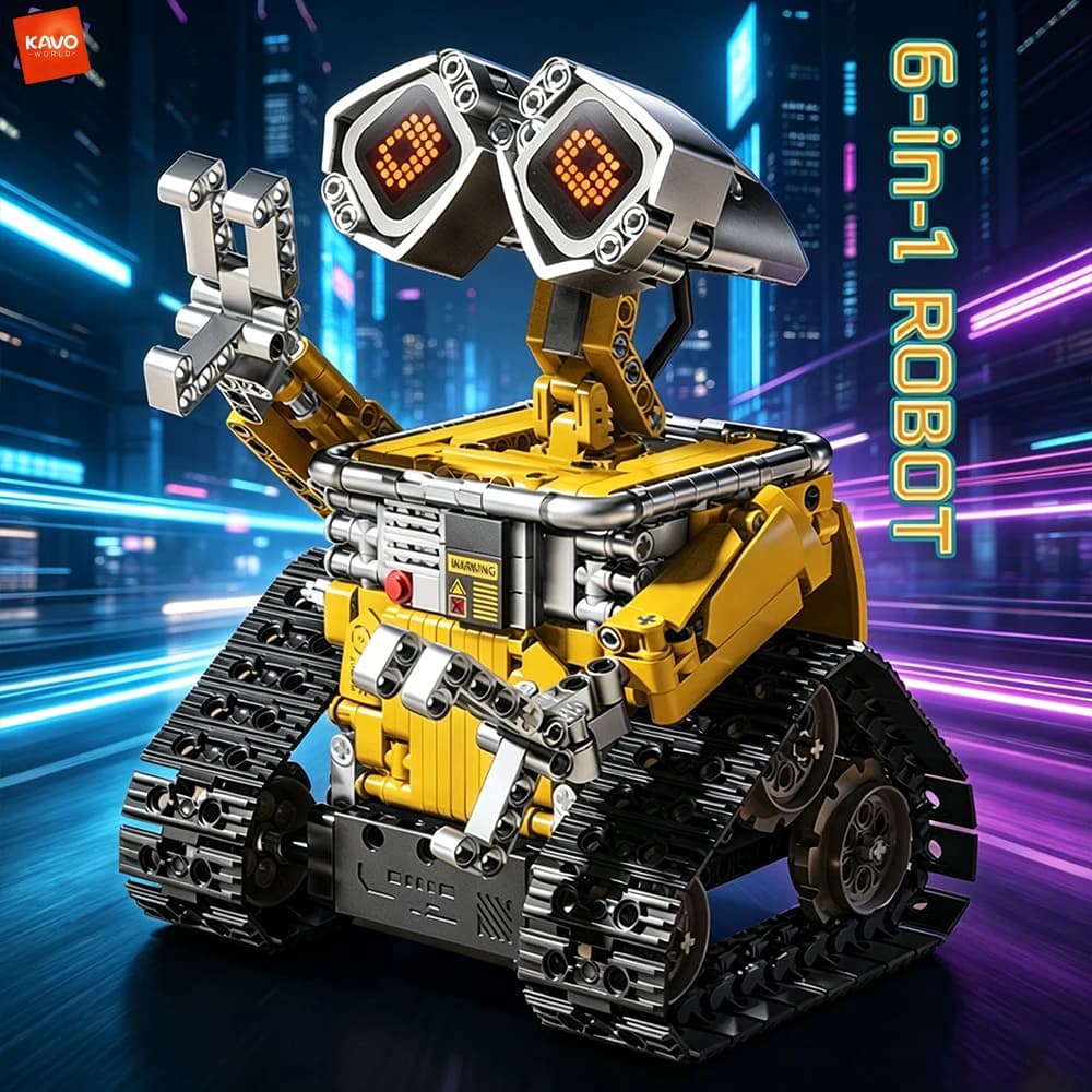 KAVOWORLD 6‑in‑1 Mechanical RC Robot Building Blocks 771PCS Remote Controlled STEM Construction Bricks Holiday Present for Teens