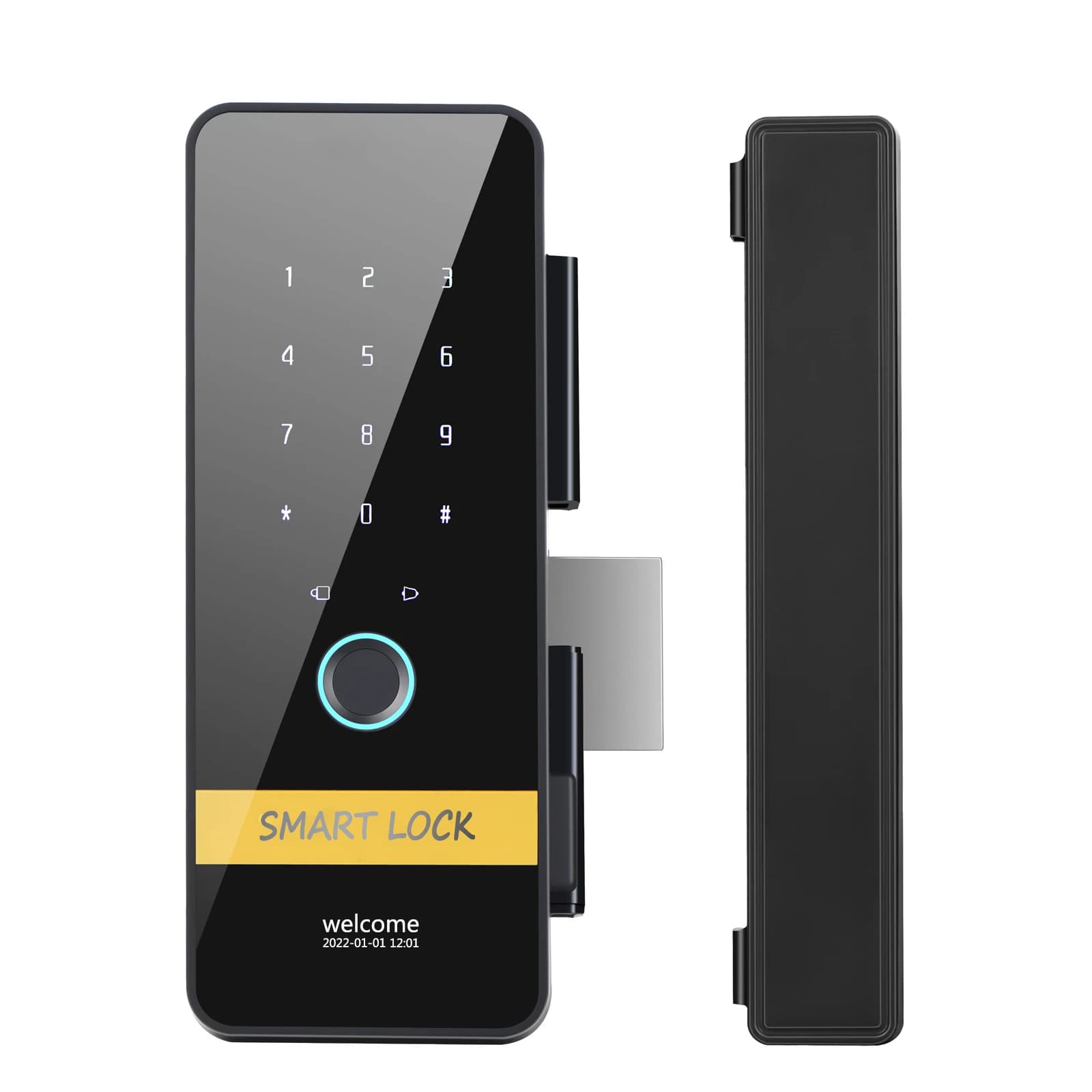 Serratura intelligente di sicurezza commerciale con lettore di impronte digitali Controllo APP Serratura digitale in vetro con backup chiave per spazi commerciali