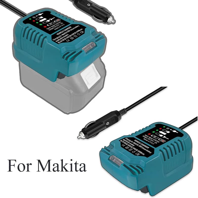 For Makita Mini Compact Car Charger 18V LXT Battery BL1860 BL1830 DC 12V/24V Lithium Ion Battery Lighter with LED