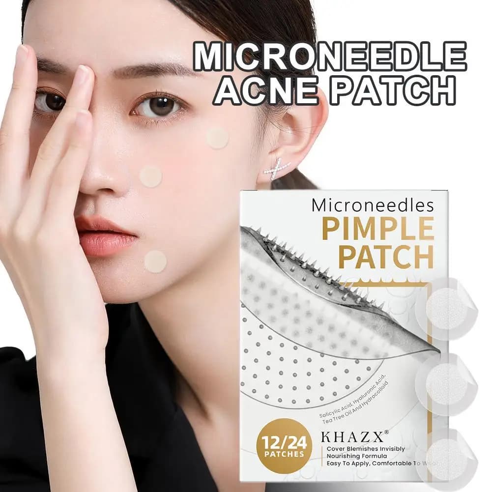 12/24 Parts Cerotti Micro-Aghi for Brufoli with Idrocolloidal Technology Invisible for Acne and Brufoli, Cerotti Copri-Acne Invisible for Night
