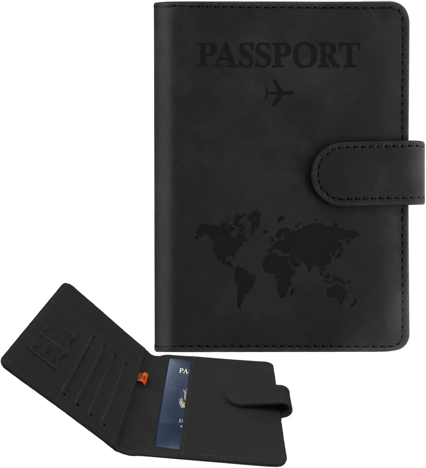Porta Passaporto in Pelle PU Premium con Blocco RFID, Portafoglio da Viaggio Impermeabile per Donne e Uomini