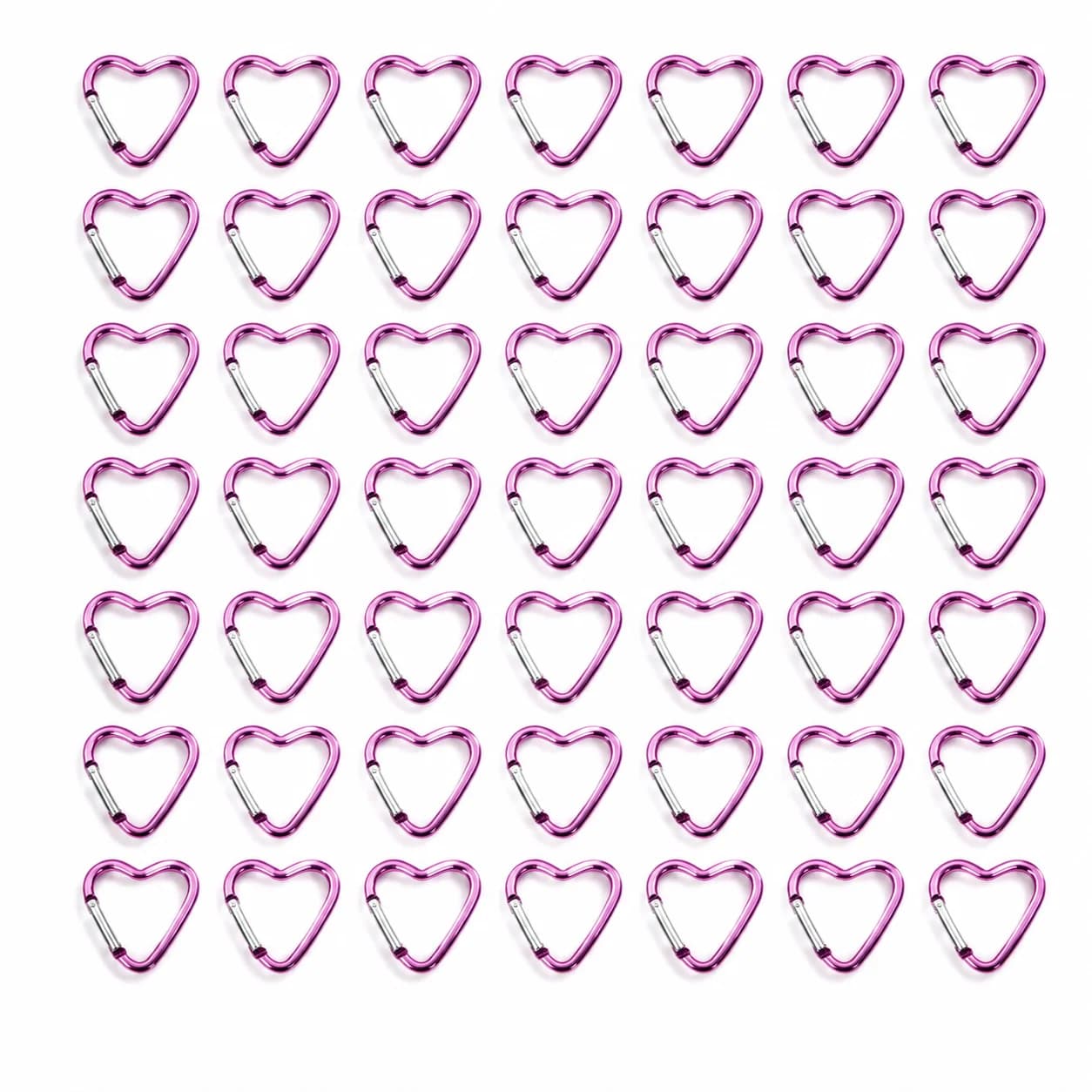 Heart Shaped Aluminum Carabiner Clip Transparent Pink Spring Snap Hook Keychain Backpack Hanging Buckle Outdoor Mini Hook GYH