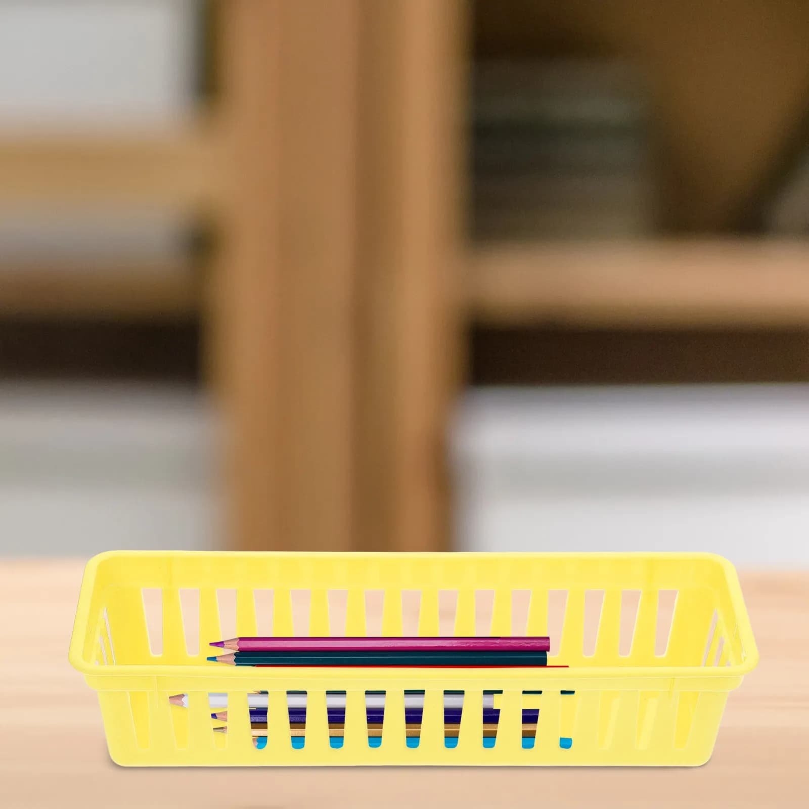 Portapenne in Plastica Colorato per Organizzazione Scrivania, Contenitore per Matite e Pastelli per Studenti