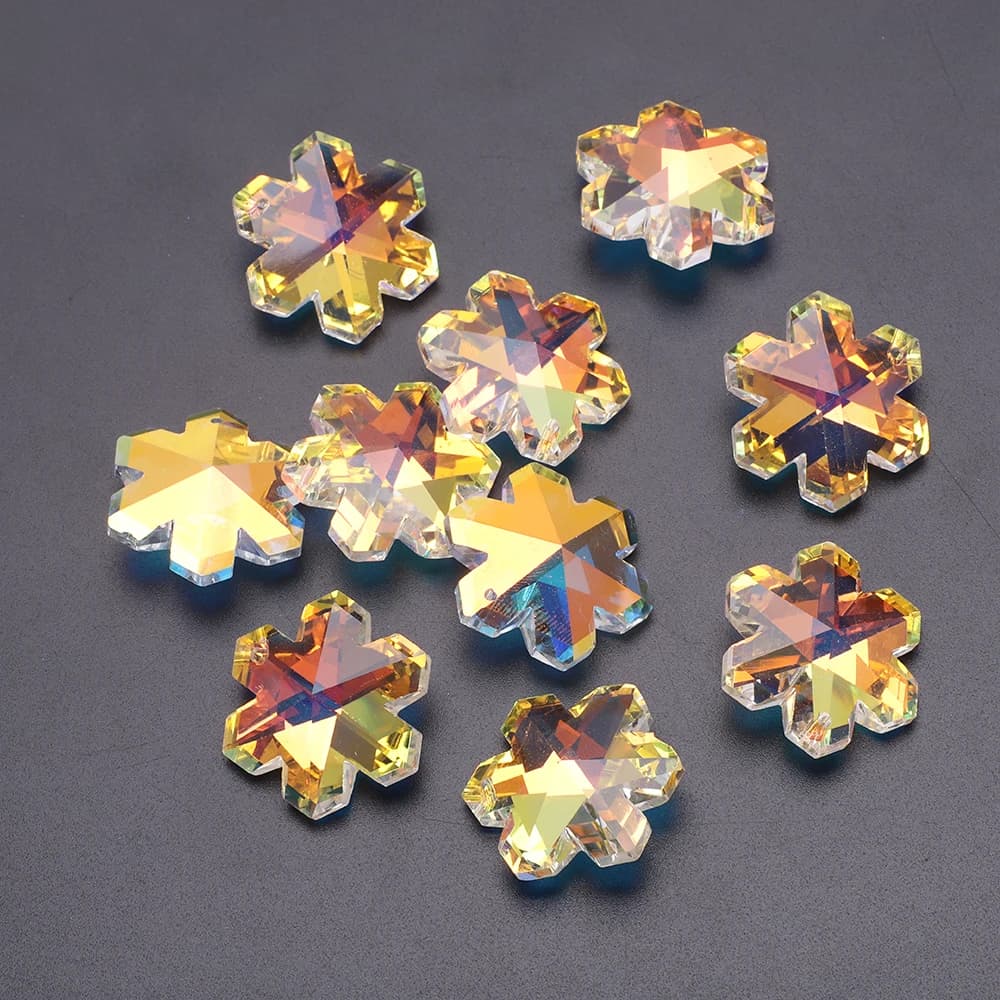 20MM 30MM Shiny AB Pirsm Suncatcher Crystal Iceflower Pendants Beads Crafts Jewelry Making Hanging Earing Necklace Accessories