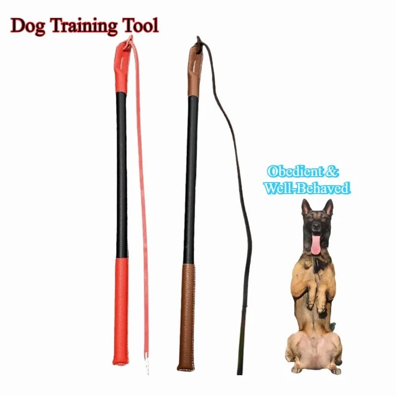 Frusta per crepe in pelle - Strumento per addestramento del cane Artefatto per addestramento del cane Frusta corcale Durevole antiscivolo Strumento per addestramento dell'obbedienza del cane da lavoro